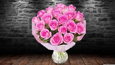Just 18 Pink Roses